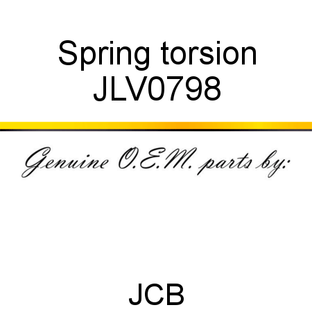 Spring, torsion JLV0798