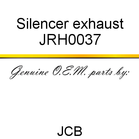 Silencer, exhaust JRH0037