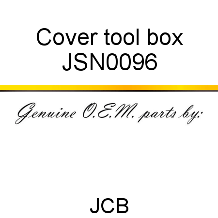 Cover, tool box JSN0096