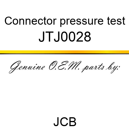 Connector, pressure test JTJ0028