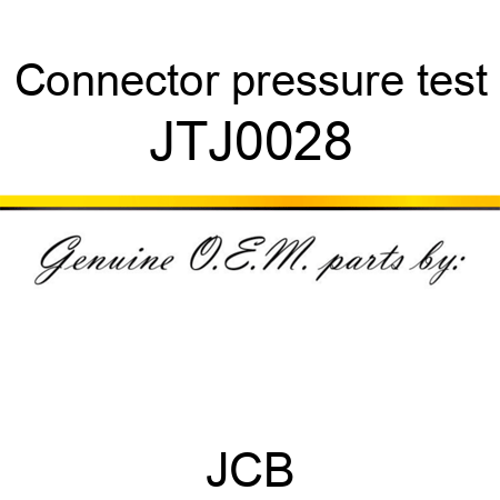 Connector, pressure test JTJ0028