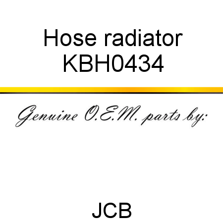 Hose, radiator KBH0434