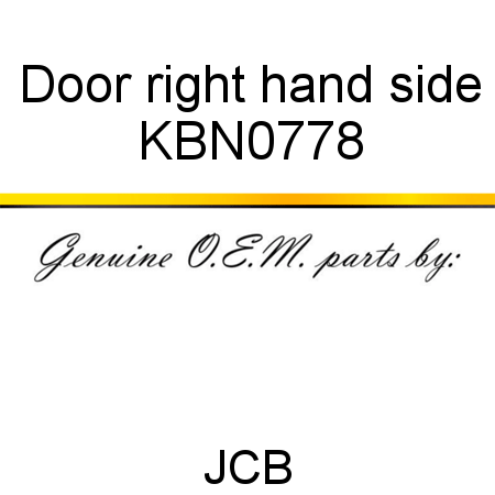 Door, right hand side KBN0778