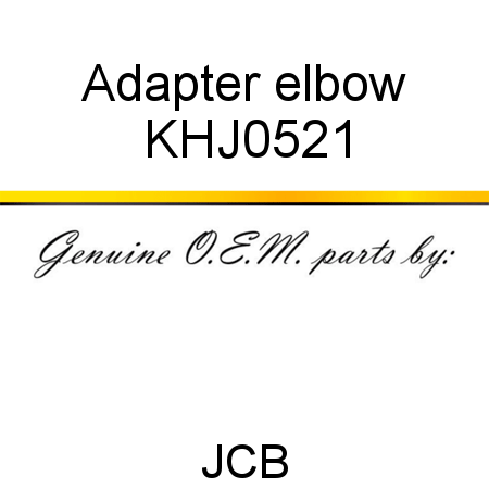 Adapter, elbow KHJ0521