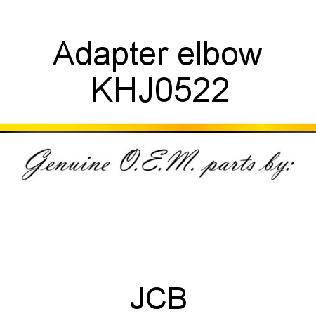Adapter, elbow KHJ0522