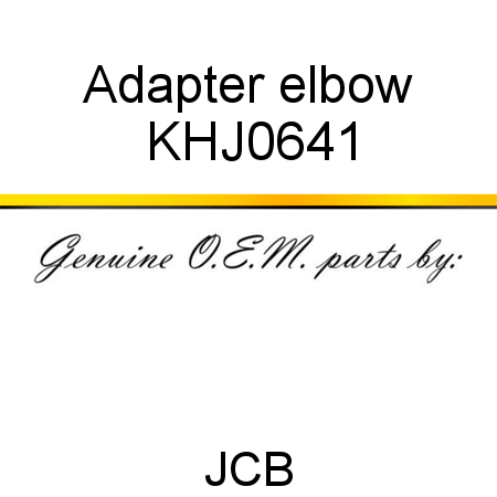 Adapter, elbow KHJ0641