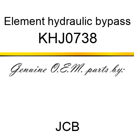 Element, hydraulic bypass KHJ0738