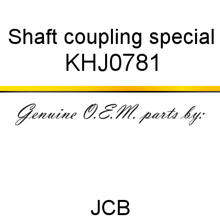 Shaft, coupling, special KHJ0781