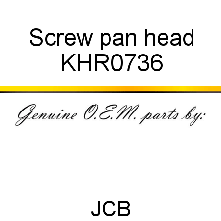 Screw, pan head KHR0736