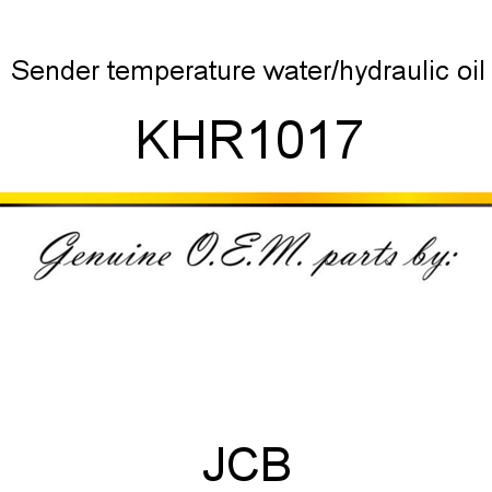 Sender, temperature, water/hydraulic oil KHR1017