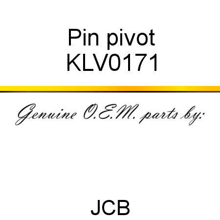 Pin, pivot KLV0171