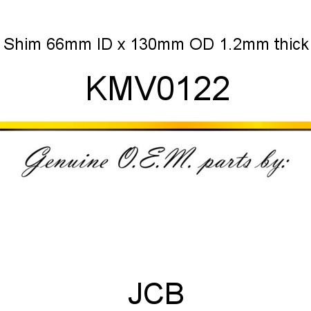 Shim, 66mm ID x 130mm OD, 1.2mm thick KMV0122