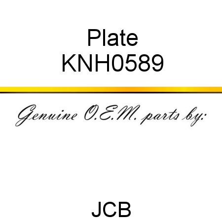 Plate KNH0589
