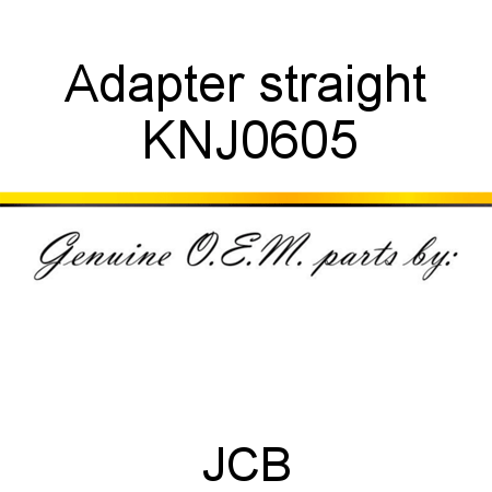 Adapter, straight KNJ0605