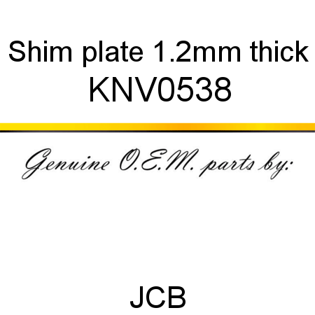 Shim, plate, 1.2mm thick KNV0538