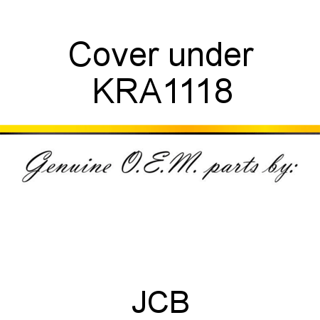 Cover, under KRA1118