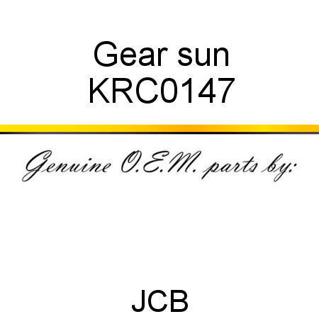Gear, sun KRC0147