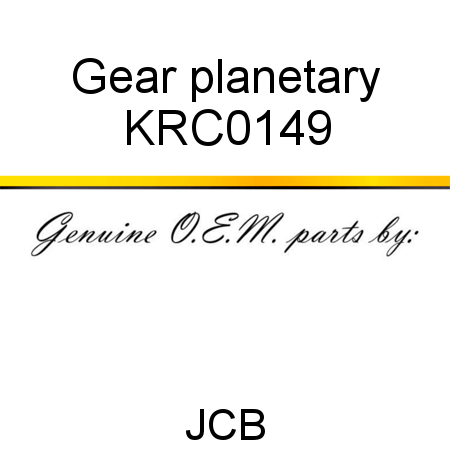 Gear, planetary KRC0149