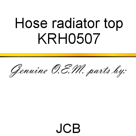 Hose, radiator, top KRH0507
