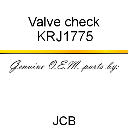 Valve, check KRJ1775