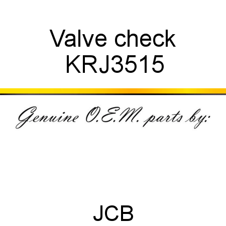 Valve, check KRJ3515