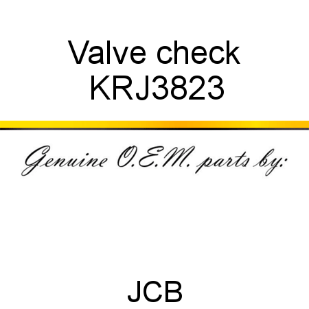 Valve, check KRJ3823