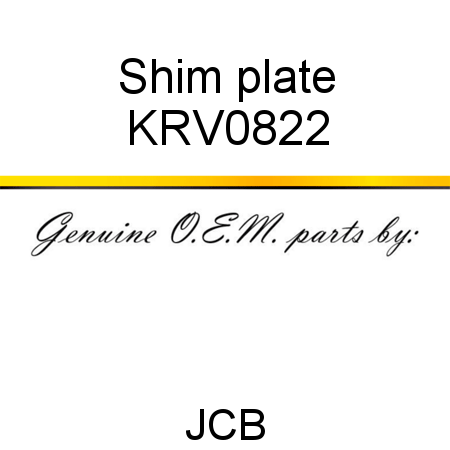 Shim, plate KRV0822