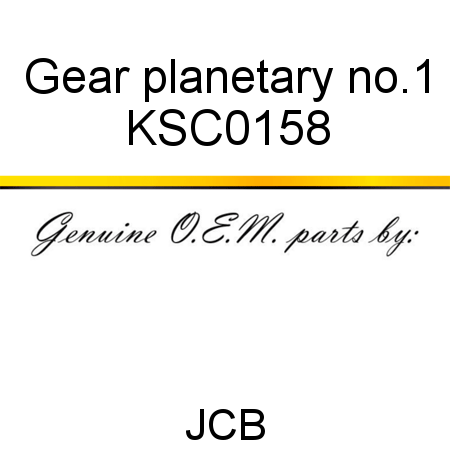 Gear, planetary, no.1 KSC0158