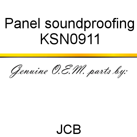 Panel, soundproofing KSN0911