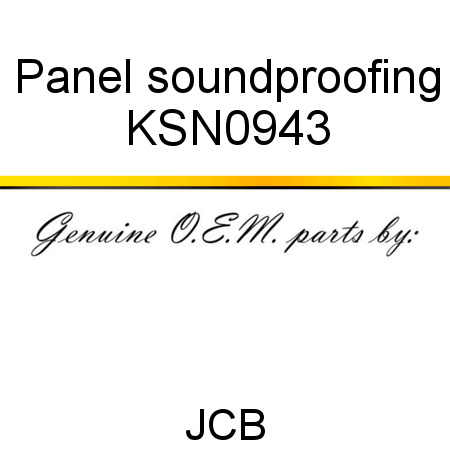 Panel, soundproofing KSN0943