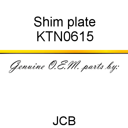 Shim, plate KTN0615