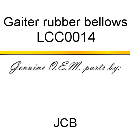 Gaiter, rubber bellows LCC0014