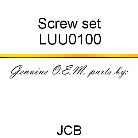 Screw, set LUU0100