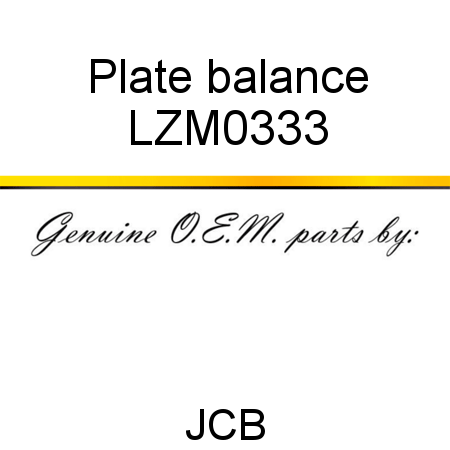 Plate, balance LZM0333