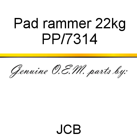 Pad, rammer, 22kg PP/7314