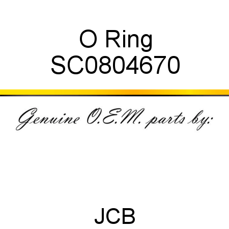 O Ring SC0804670