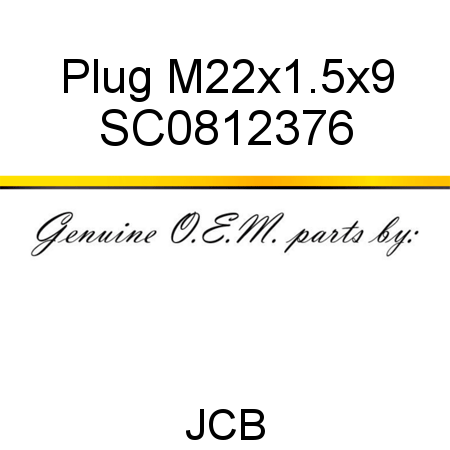 Plug, M22x1.5x9 SC0812376
