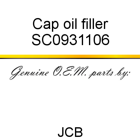 Cap, oil filler SC0931106