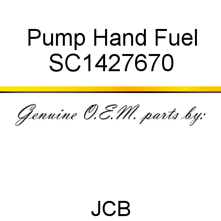 Pump, Hand, Fuel SC1427670