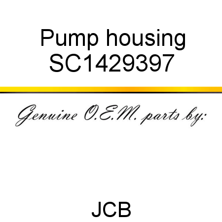 Pump, housing SC1429397