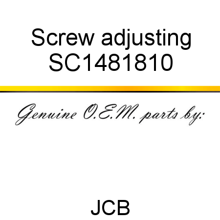 Screw, adjusting SC1481810