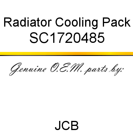 Radiator, Cooling Pack SC1720485