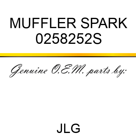 MUFFLER SPARK 0258252S