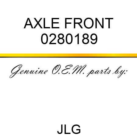 AXLE FRONT 0280189