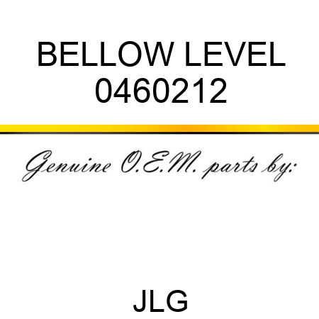 BELLOW LEVEL 0460212