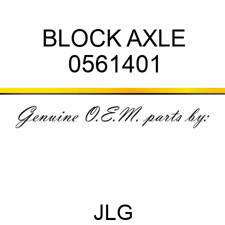 BLOCK AXLE 0561401