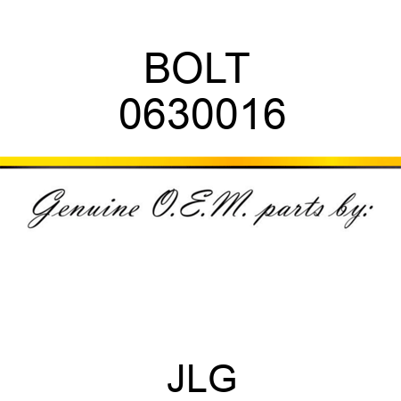 BOLT  0630016