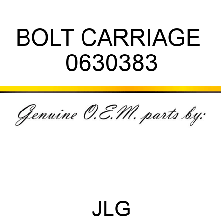 BOLT CARRIAGE  0630383