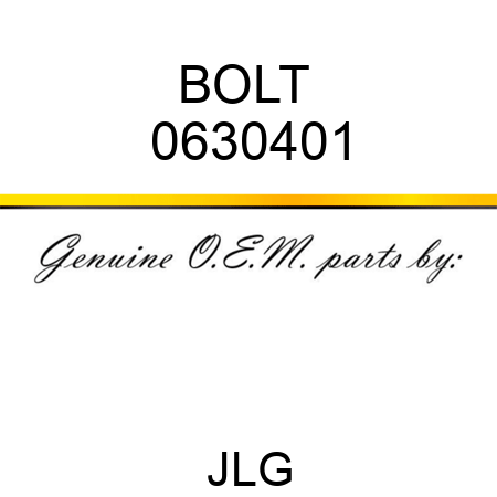 BOLT  0630401