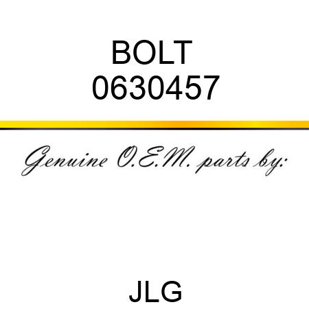 BOLT  0630457